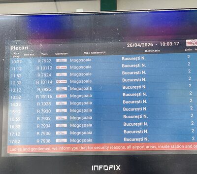 train station schedule panel bucharest airport