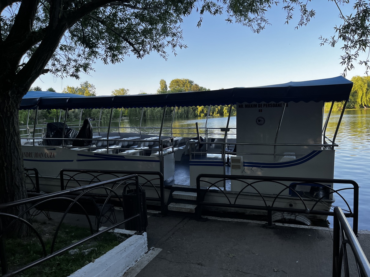 The Alexandru Ioan Cuza boat docked at the jetty on Lake Titan, IOR Park Bucharest