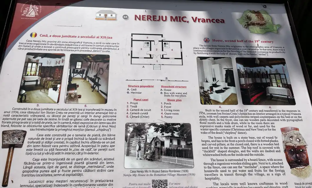 Information panel for the Nereju Mic household and its travellers’ water-and-fruit box.