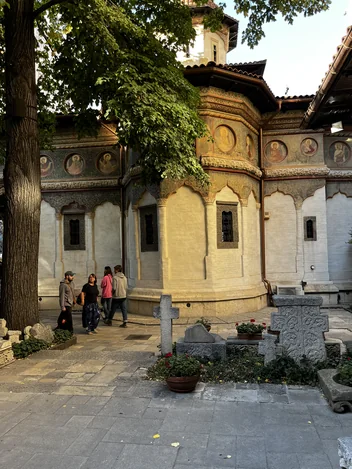 Stavropoleos Church viewed across the courtyard.
